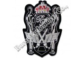 Silver Bullion Wire Blazer Fabric Crown Fashion Badges Insignia